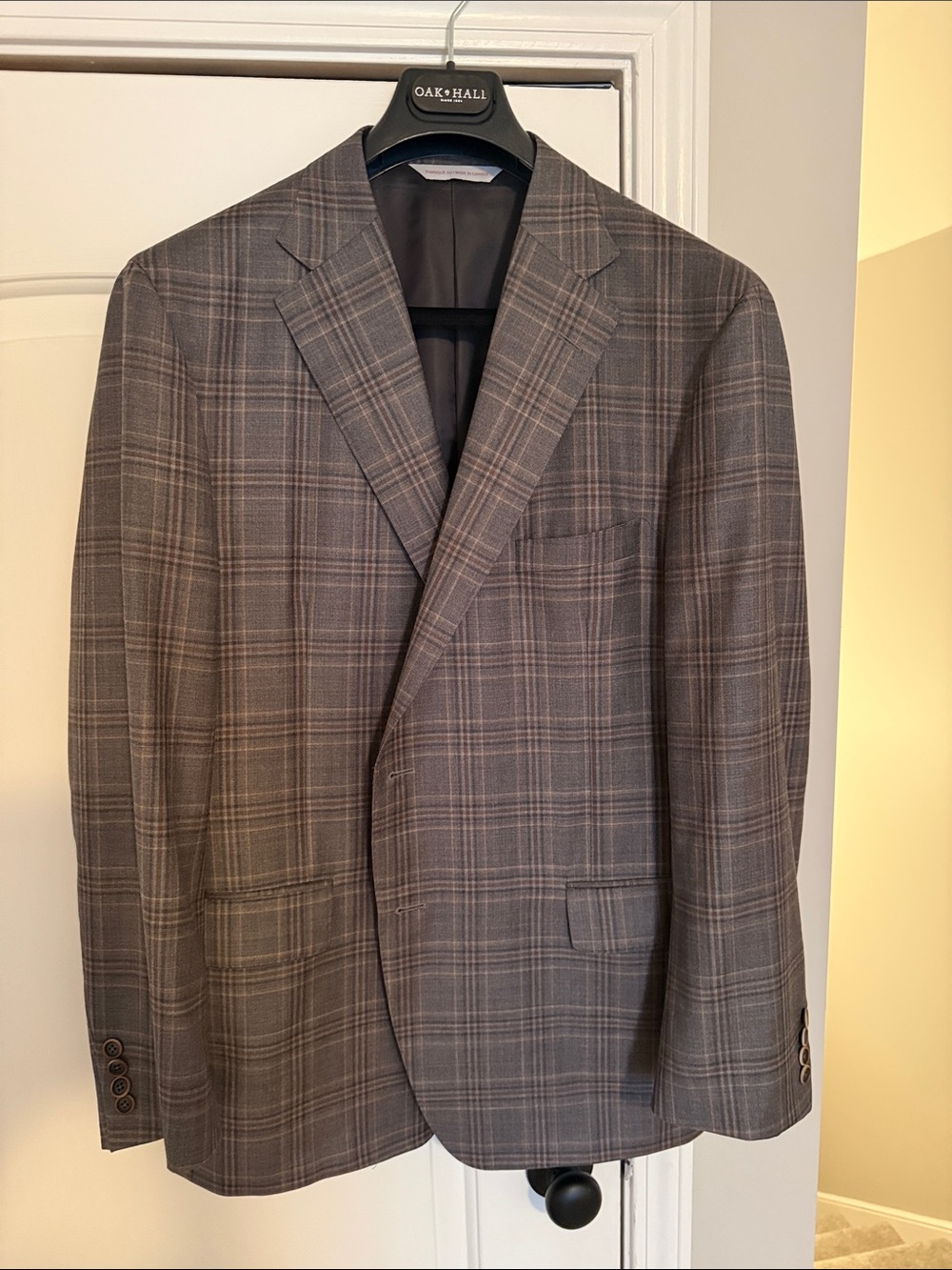 Samuelsohn Brown-Gray Plaid Sport Coat